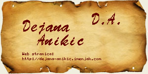 Dejana Anikić vizit kartica